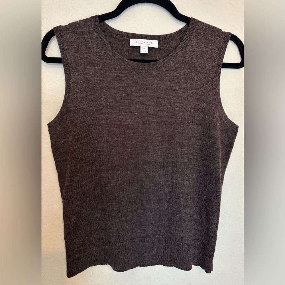 Ann Taylor Mushroom-colored Sweater Vest